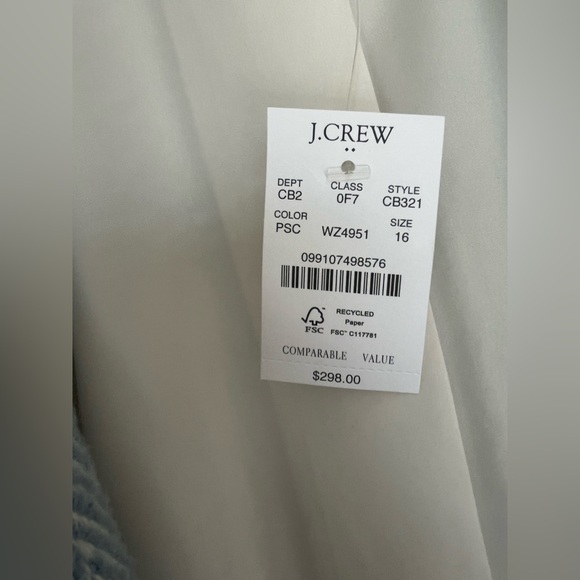 NWT J. Crew Herringbone City Coat in Pale Seascape Chevron Blue - Picture 9 of 14